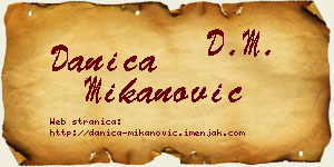 Danica Mikanović vizit kartica